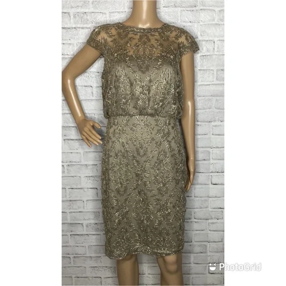 Tadashi Shoji | Dresses | Nwt Tadashi Shoji Gold Appliqu Formal Dress |  Poshmark